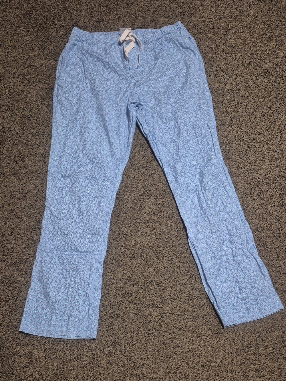 Vineyard Vines Light Blue Drawstring Lounge Pants with Starfish Pattern